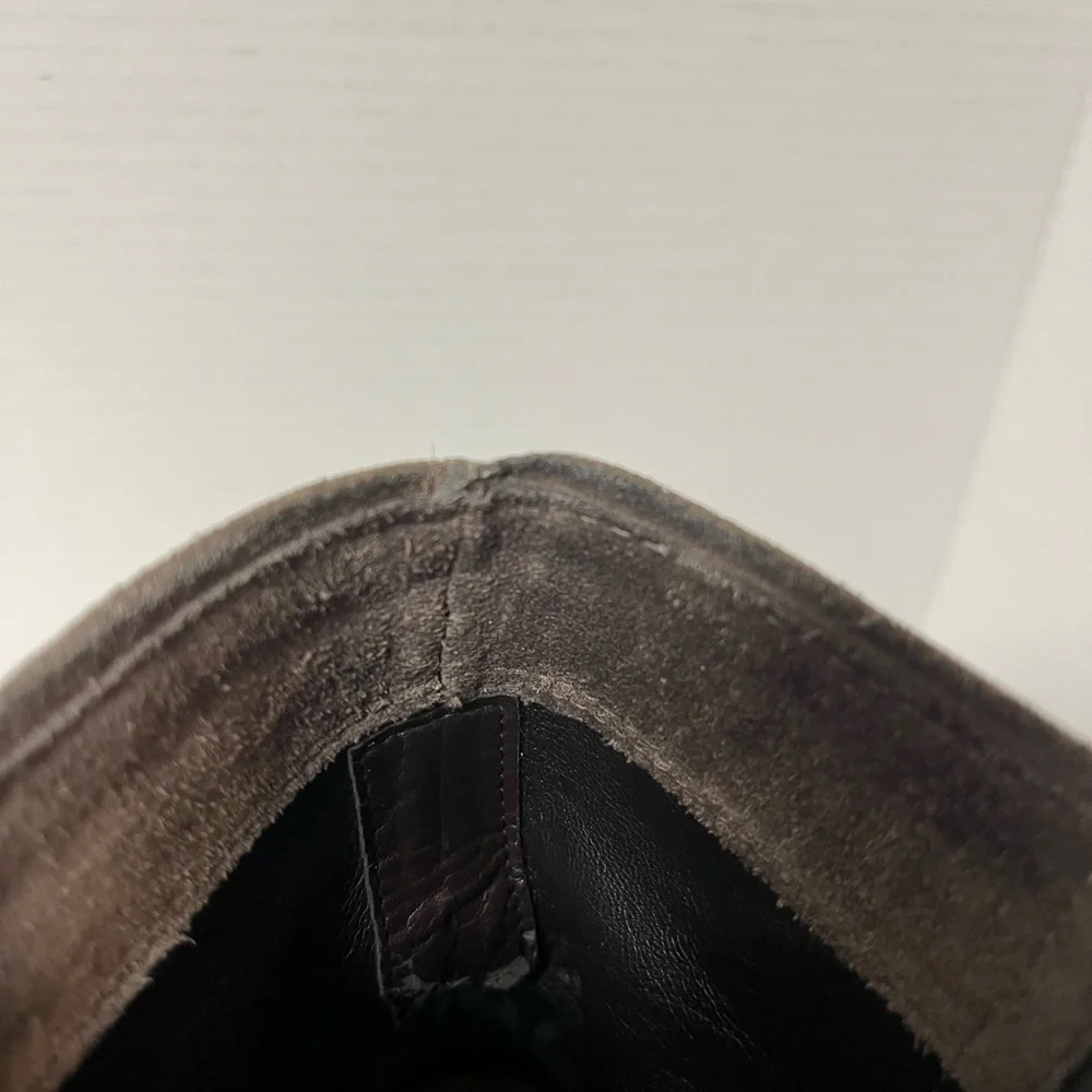 Stuart Weitzman Suede Wedge Platform Ankle Boots in Taupe Size 9 - Picture 8 of 8